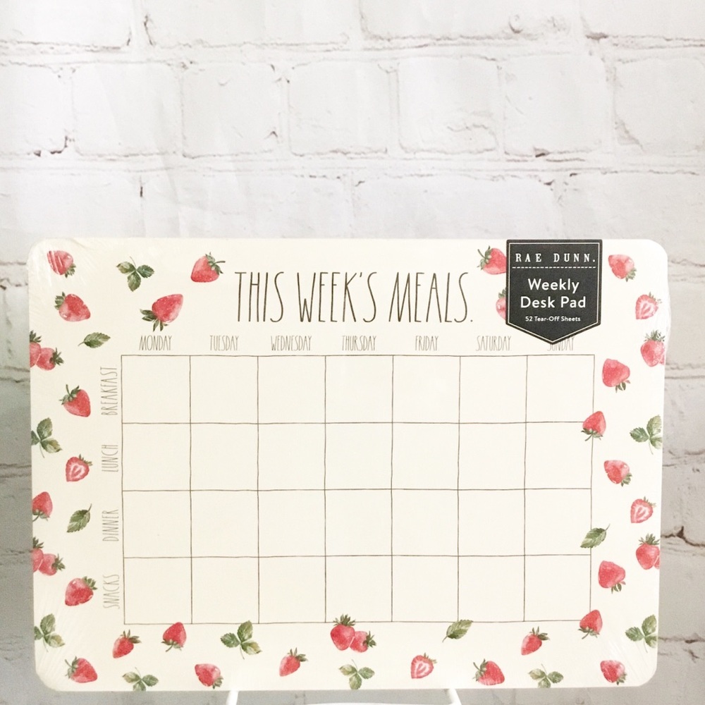 🚨FLASH SALE🚨Rae Dunn Weekly Meal Planner desk pad